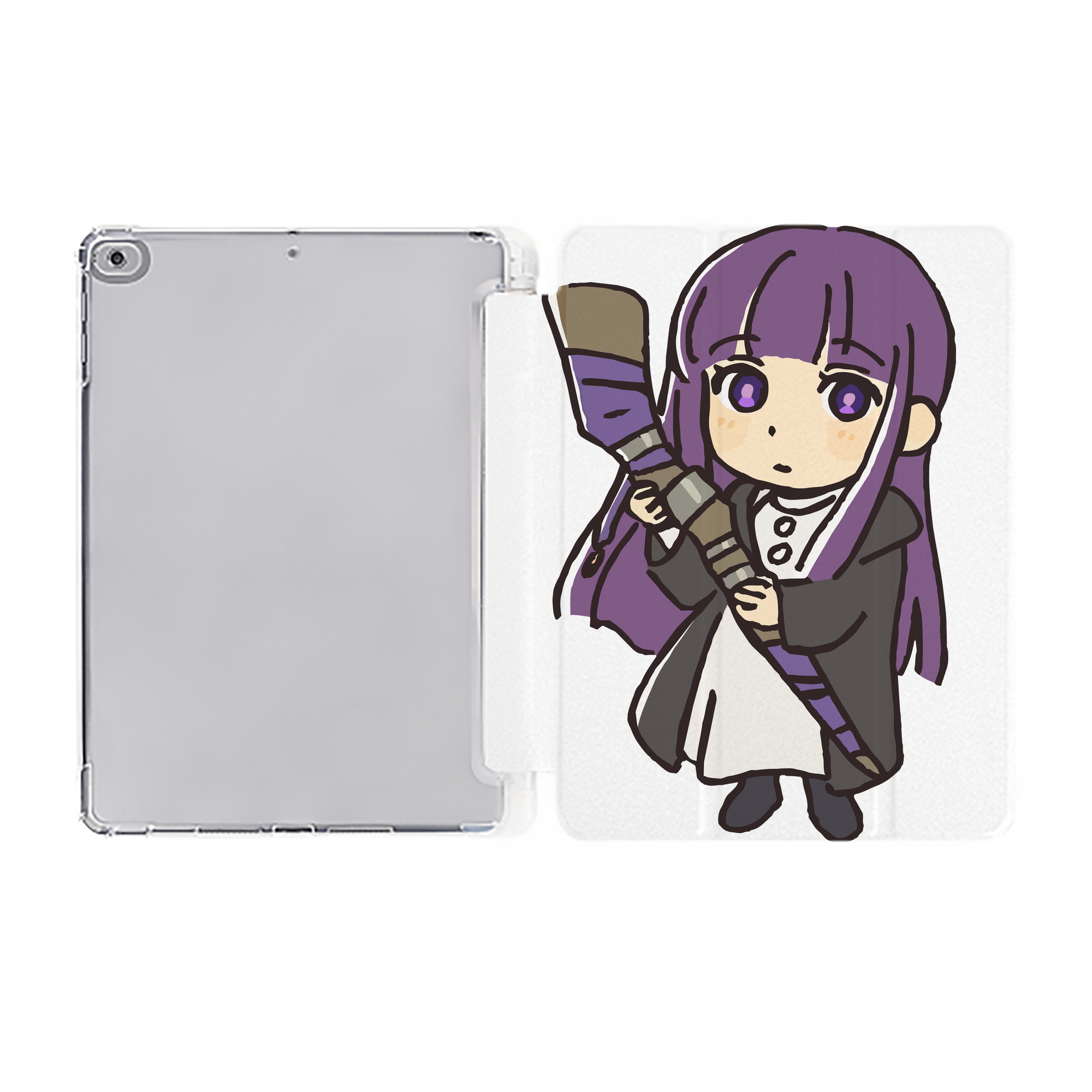 （画像用） 葬送のフリーレン Frieren IPad ケース ペン収納付き 三つ折りスタンド PUレザー×シリコン 対応機種9.5/10.5/10.9インチ